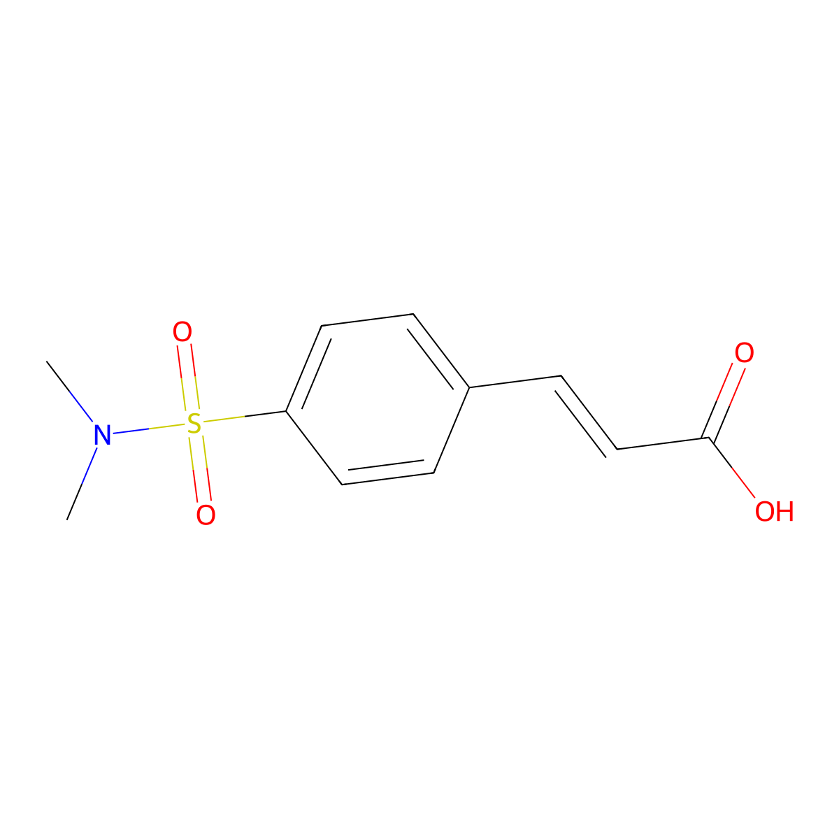 3-[4-(Dimethylsulfamoyl)phenyl]prop-2-enoic acid molecular structure, CAS 926260-38-0