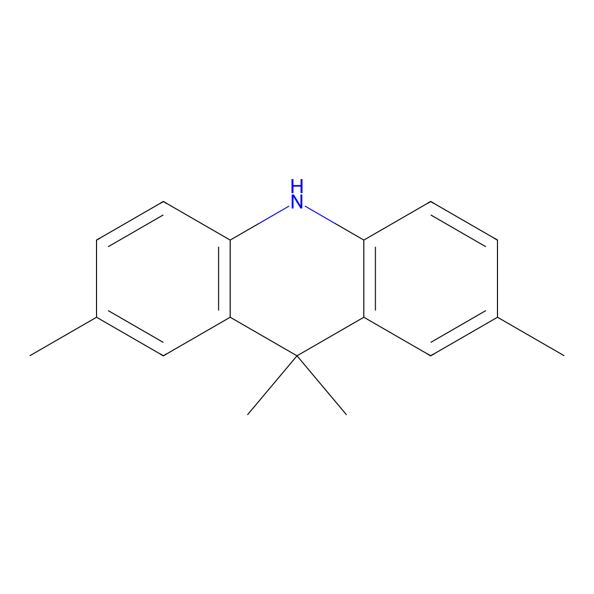 2,7,9,9-Tetramethyl-9,10-dihydroacridine molecular structure, CAS 92638-85-2