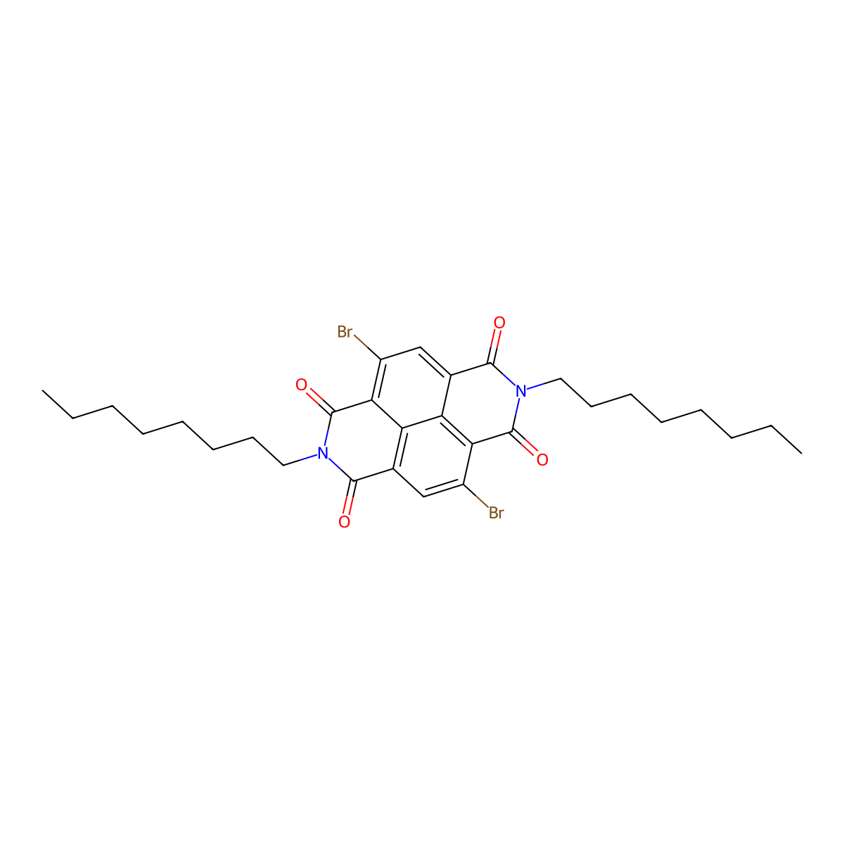 2,6-Dibromo-N,N'-di-n-octyl-1,8:4,5-naphthalenetetracarboxdiimide molecular structure, CAS 926643-78-9