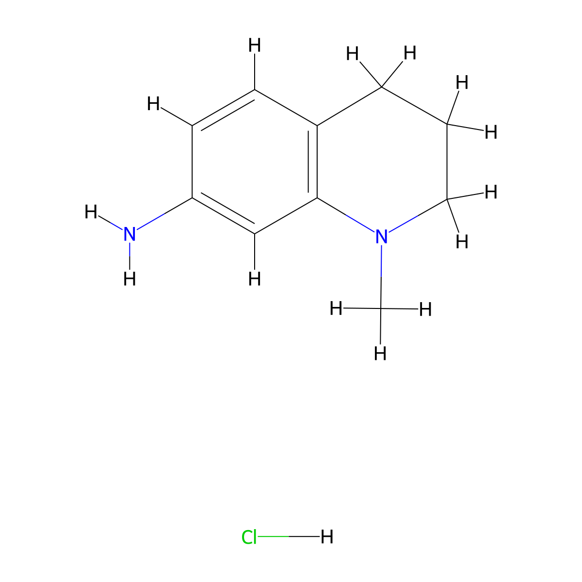 1-Methyl-1,2,3,4-tetrahydroquinolin-7-amine hydrochloride molecular structure, CAS 927684-97-7