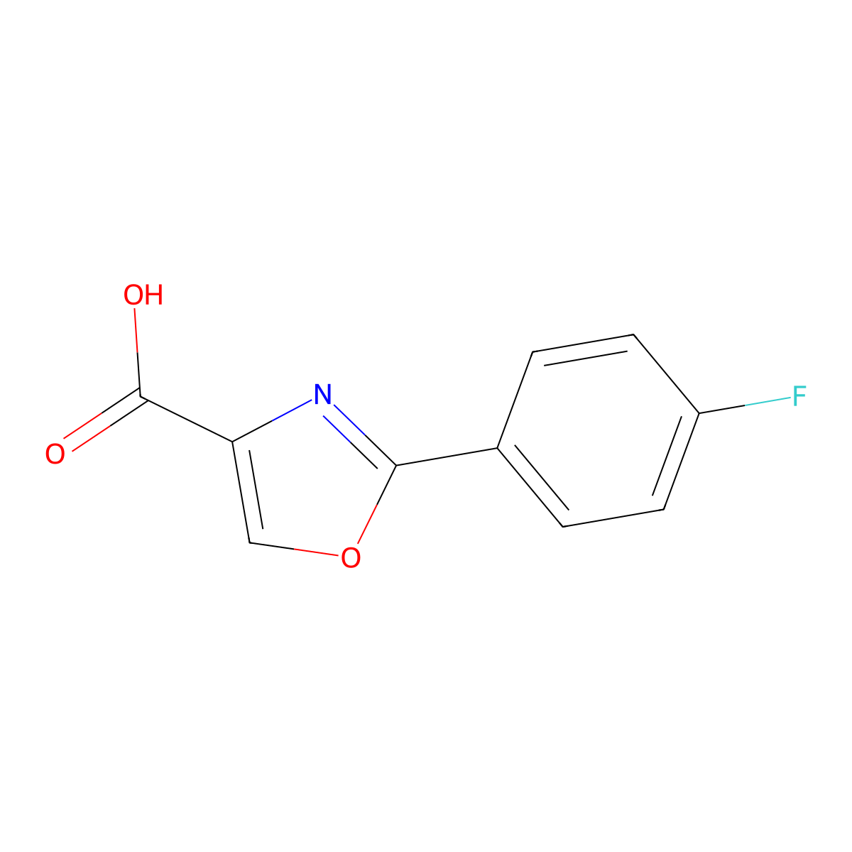 2-(4-Fluorophenyl)-1,3-oxazole-4-carboxylic acid molecular structure, CAS 927800-88-2