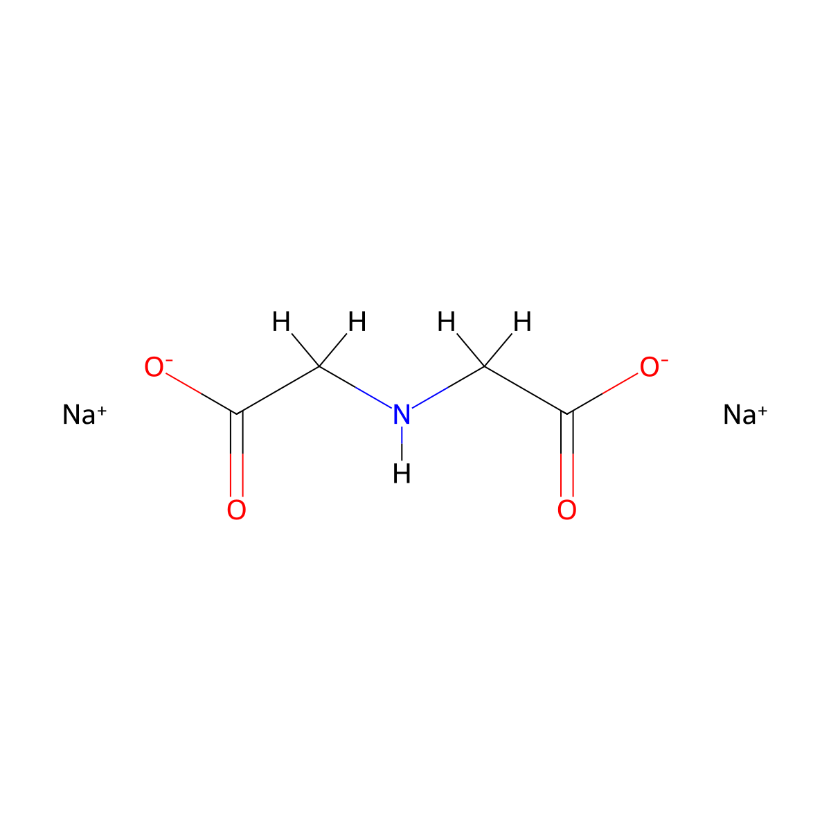 Iminodiacetic acid, disodium salt molecular structure, CAS 928-72-3