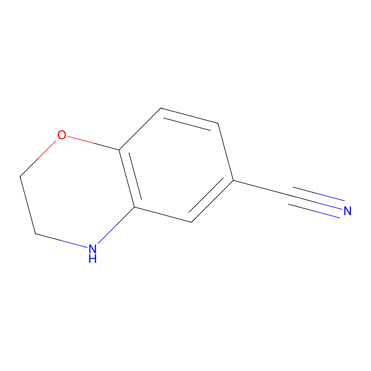 3,4-Dihydro-2H-benzo[b][1,4]oxazine-6-carbonitrile molecular structure, CAS 928118-07-4