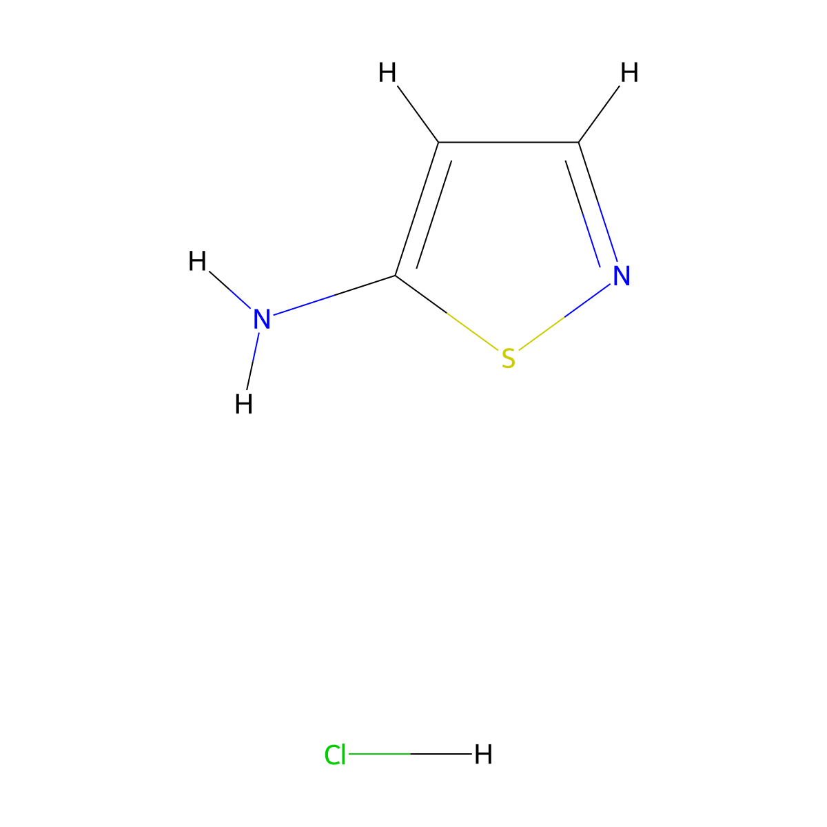 1,2-Thiazol-5-amine hydrochloride molecular structure, CAS 92815-50-4