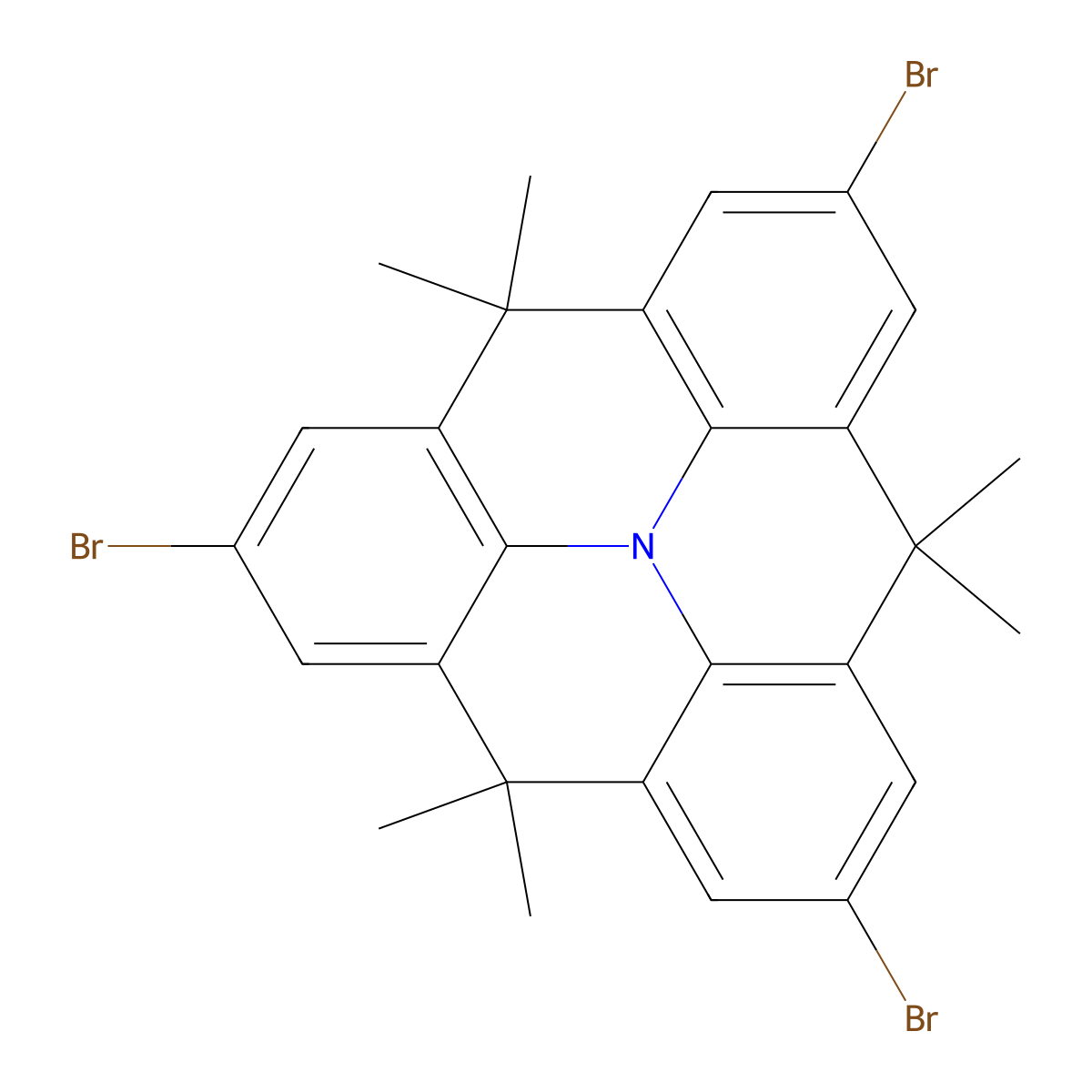 2,6,10-Tribromo-4,4,8,8,12,12-hexamethyl-8,12-dihydro-4H-benzo[9,1]quinolizino[3,4,5,6,7-defg]acridine molecular structure, CAS 928642-02-8