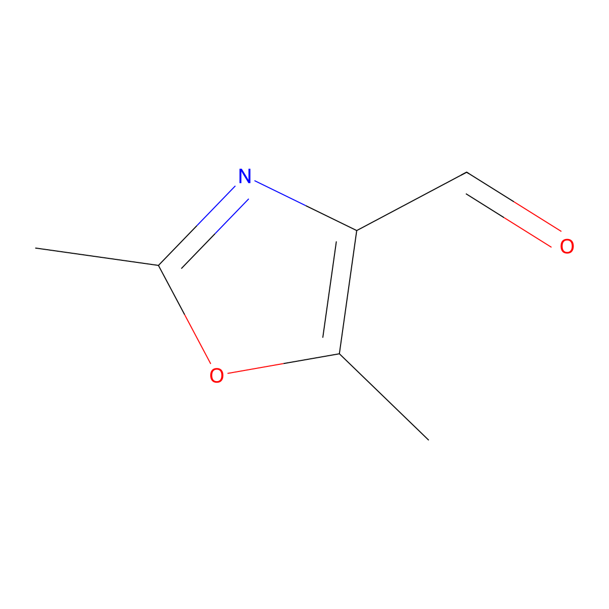 2,5-Dimethyl-1,3-oxazole-4-carboxaldehyde molecular structure, CAS 92901-88-7