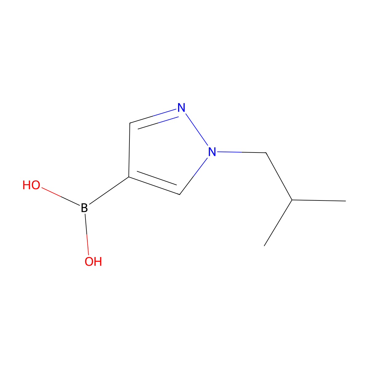 (1-Isobutyl-1H-pyrazol-4-yl)boronic acid molecular structure, CAS 929094-25-7