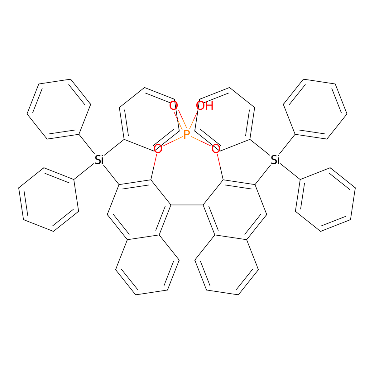 (11bS)-4-Hydroxy-2,6-bis(triphenylsilyl)dinaphtho[2,1-d:1',2'-f][1,3,2]dioxaphosphepine 4-oxide molecular structure, CAS 929097-92-7