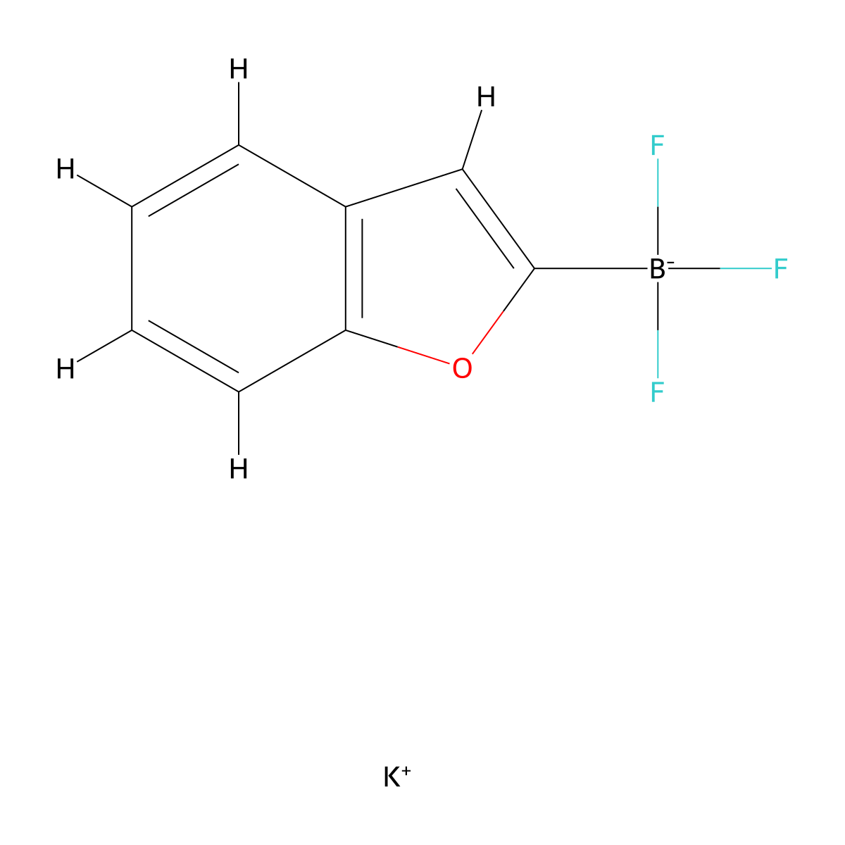potassium 1-benzofuran-2-yl(trifluoro)boranuide molecular structure, CAS 929626-27-7