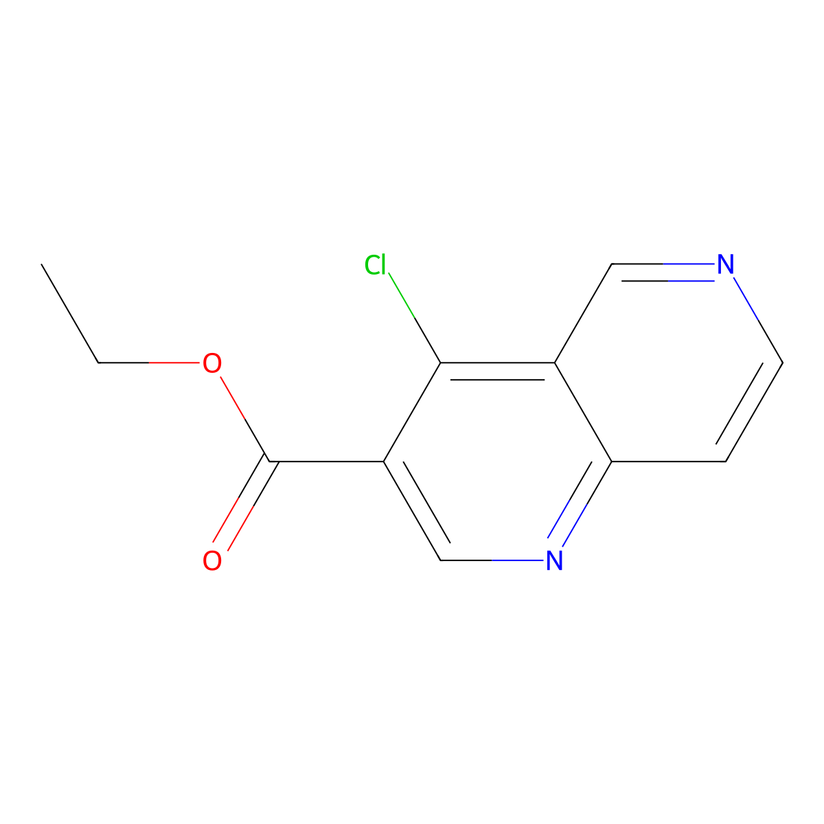Ethyl 4-chloro-1,6-naphthyridine-3-carboxylate molecular structure, CAS 92972-76-4