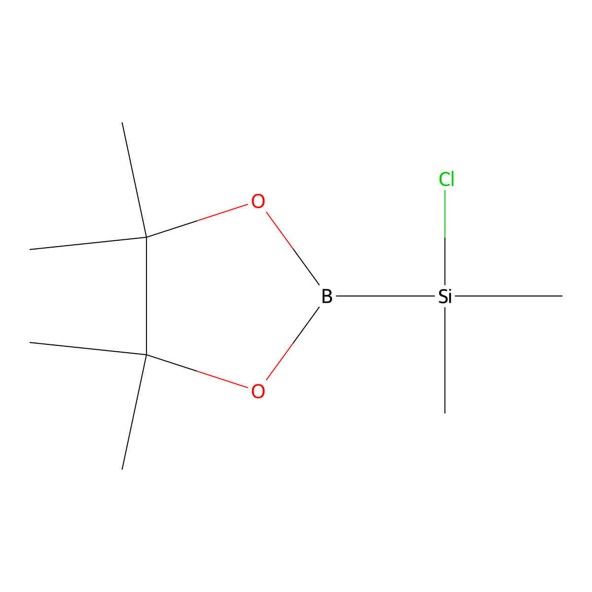 Chlorodimethyl(4,4,5,5-tetramethyl-1,3,2-dioxaborolan-2-yl)silane molecular structure, CAS 929887-16-1