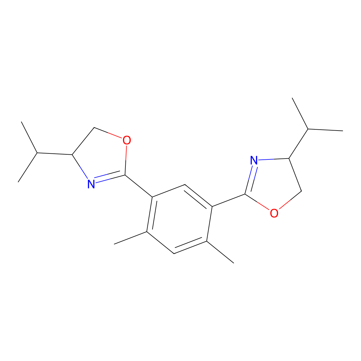 (S,S)-4,6-Bis(4-isopropyl-2-oxazolin-2-yl)-m-xylene molecular structure, CAS 929896-22-0