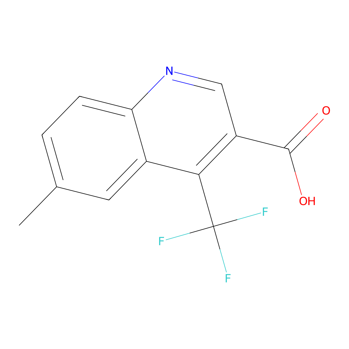 6-Methyl-4-(trifluoromethyl)quinoline-3-carboxylic acid molecular structure, CAS 929974-04-9