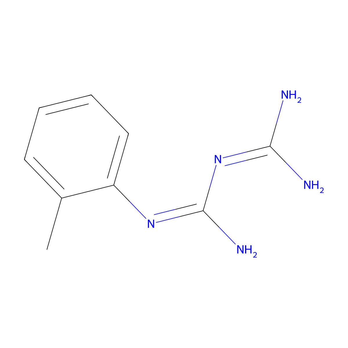 o-Tolylbiguanide molecular structure, CAS 93-69-6