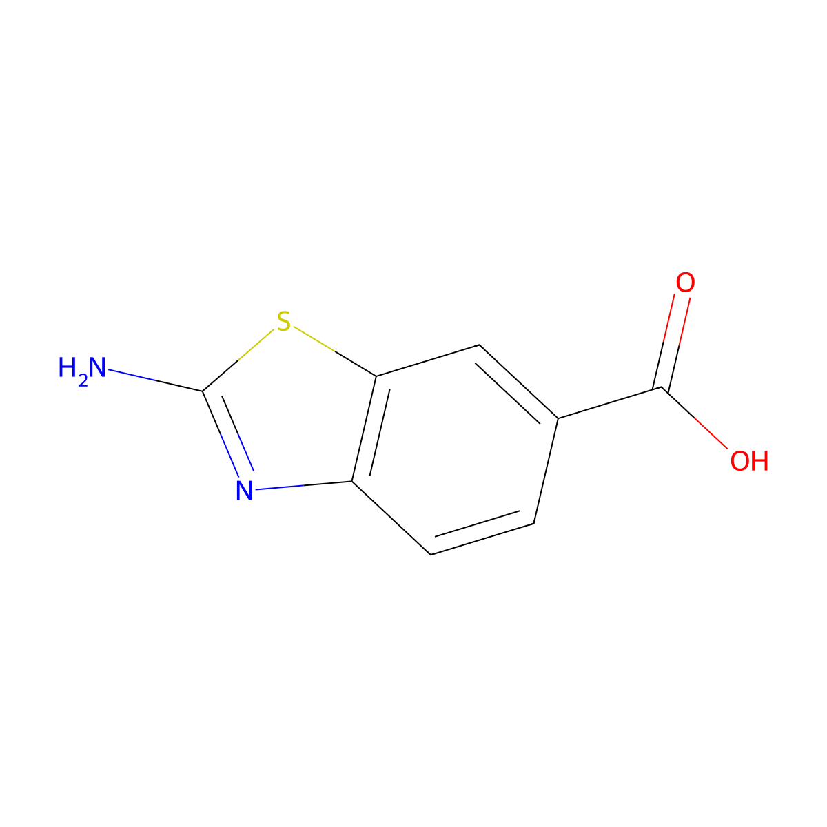 6-Benzothiazolecarboxylic acid, 2-amino- molecular structure, CAS 93-85-6