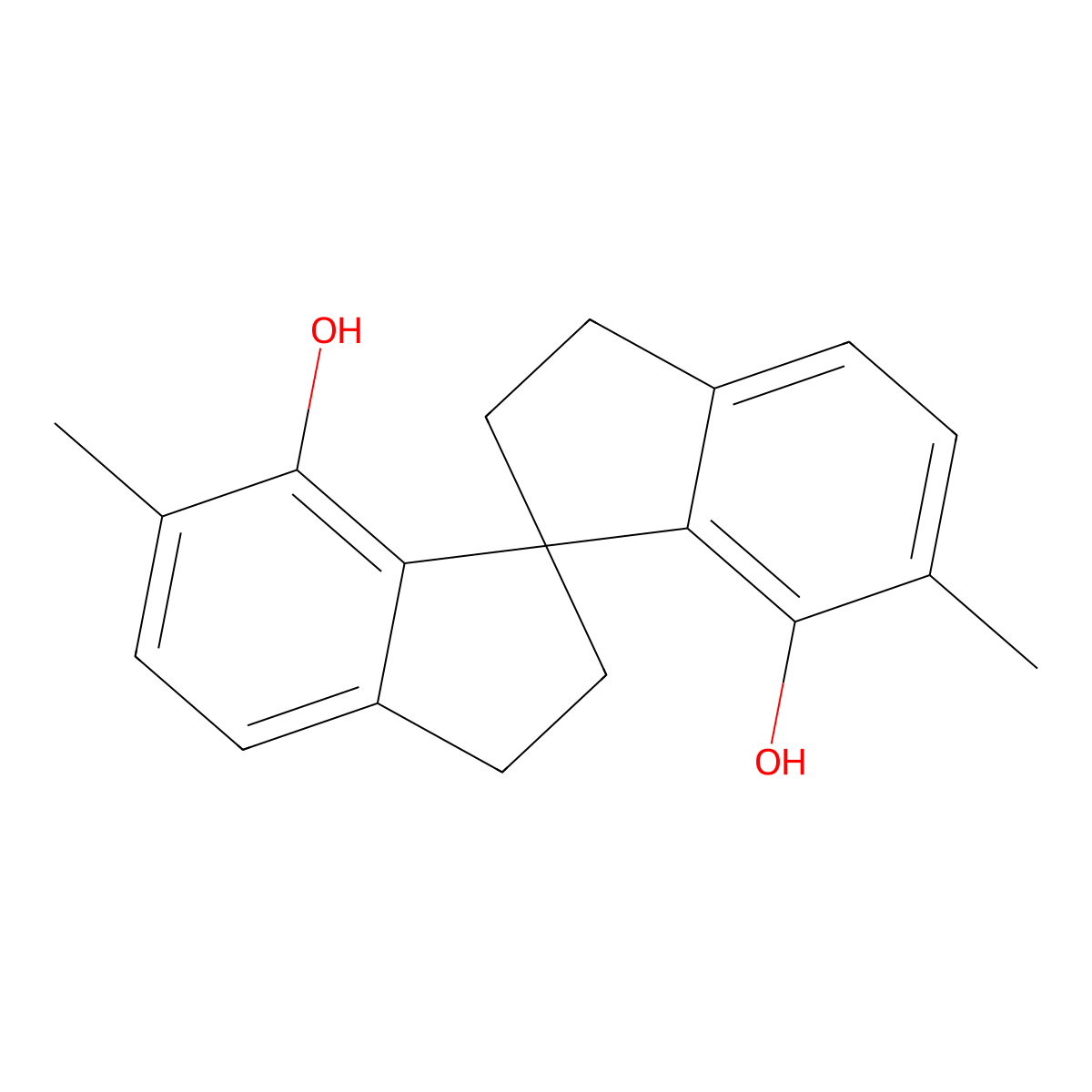 (R)-6,6'-Dimethyl-2,2',3,3'-tetrahydro-1,1'-spirobi[indene]-7,7'-diol molecular structure, CAS 930784-54-6