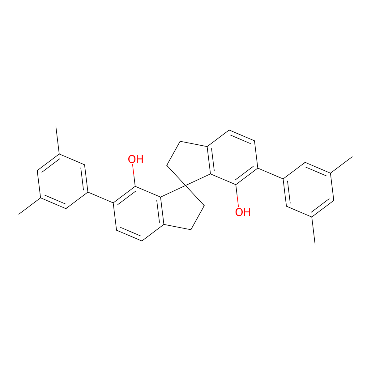 (1R)-6,6'-Bis(3,5-dimethylphenyl)-2,2',3,3'-tetrahydro-1,1'-spirobi[1H-indene]-7,7'-diol molecular structure, CAS 930784-56-8