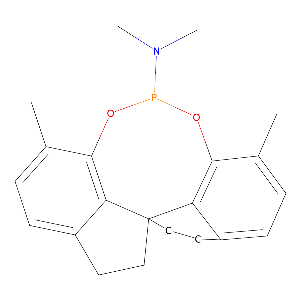 (11aR)-10,11,12,13-Tetrahydro-N,N,3,7-tetramethyl-diindeno[7,1-de:1',7'-fg][1,3,2]dioxaphosphocin-5-amine molecular structure, CAS 930784-57-9