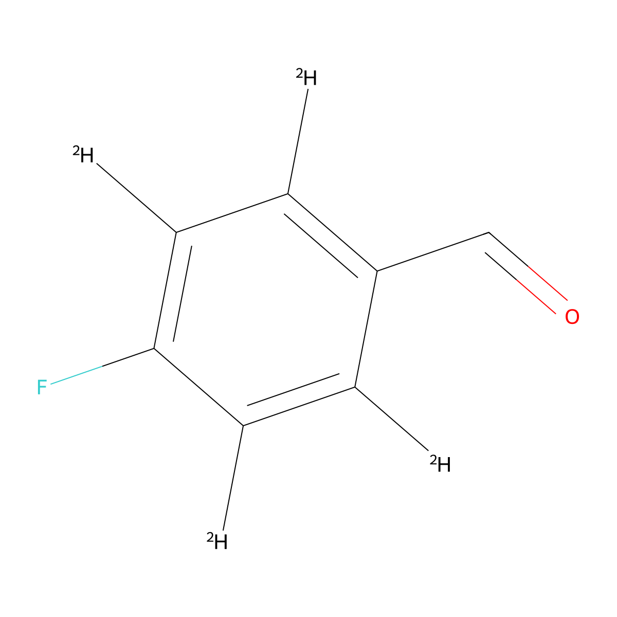 4-Fluorobenzaldehyde-2,3,5,6-D4 molecular structure, CAS 93111-27-4