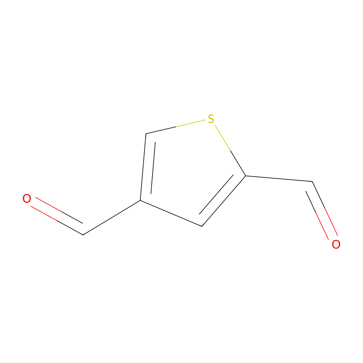 Thiophene-2,4-dicarboxaldehyde molecular structure, CAS 932-93-4