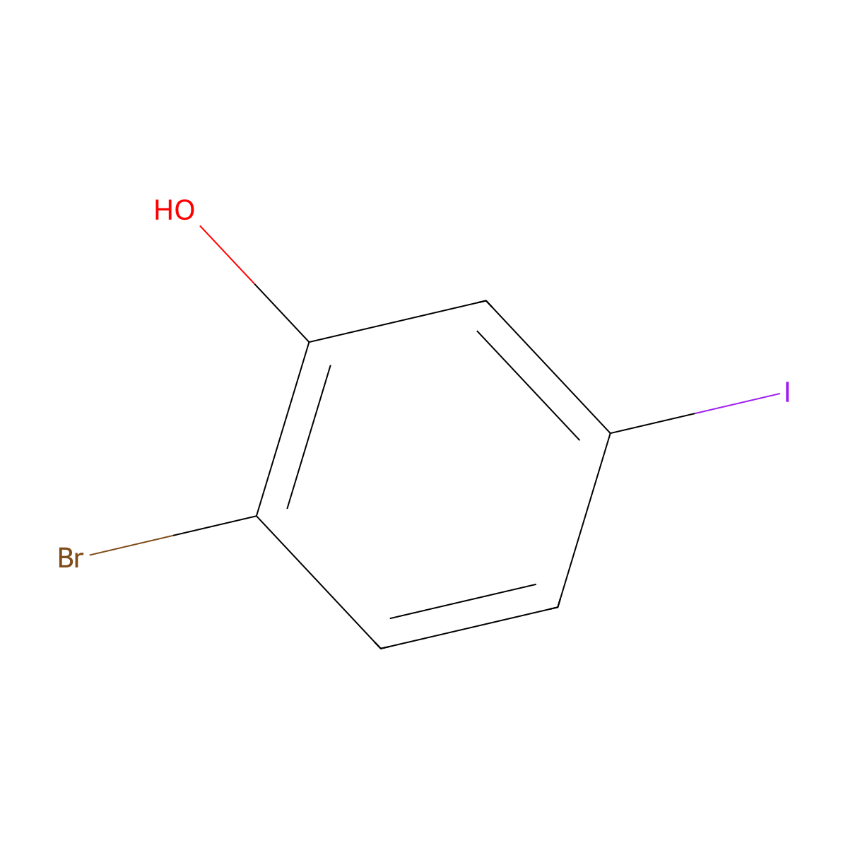 2-Bromo-5-iodophenol molecular structure, CAS 932372-99-1