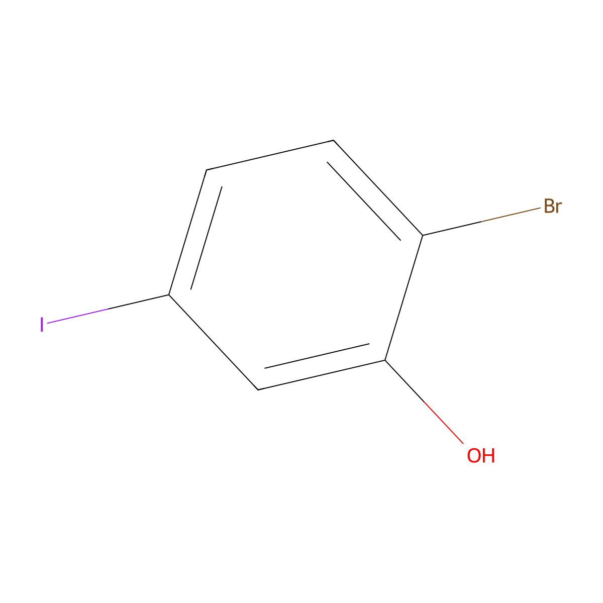 2-Bromo-5-iodophenol molecular structure, CAS 932372-99-1