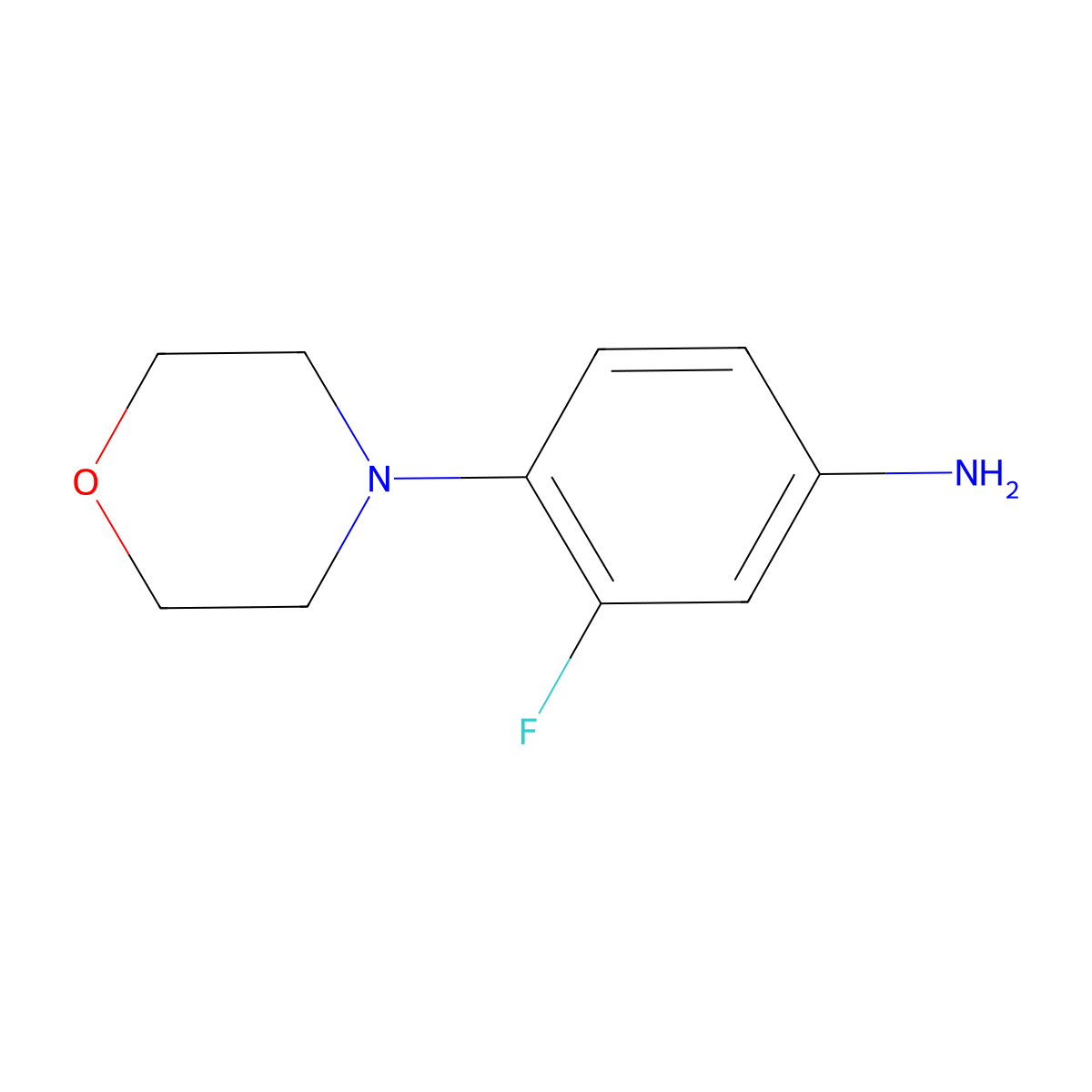 3-Fluoro-4-morpholinoaniline molecular structure, CAS 93246-53-8