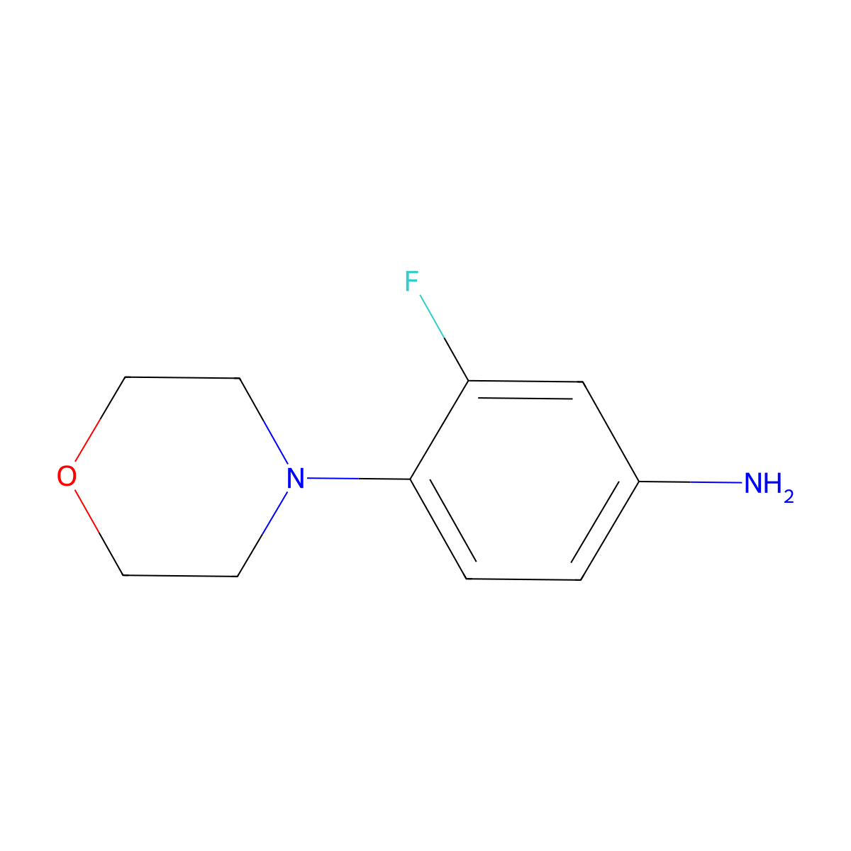 3-Fluoro-4-morpholinoaniline molecular structure, CAS 93246-53-8
