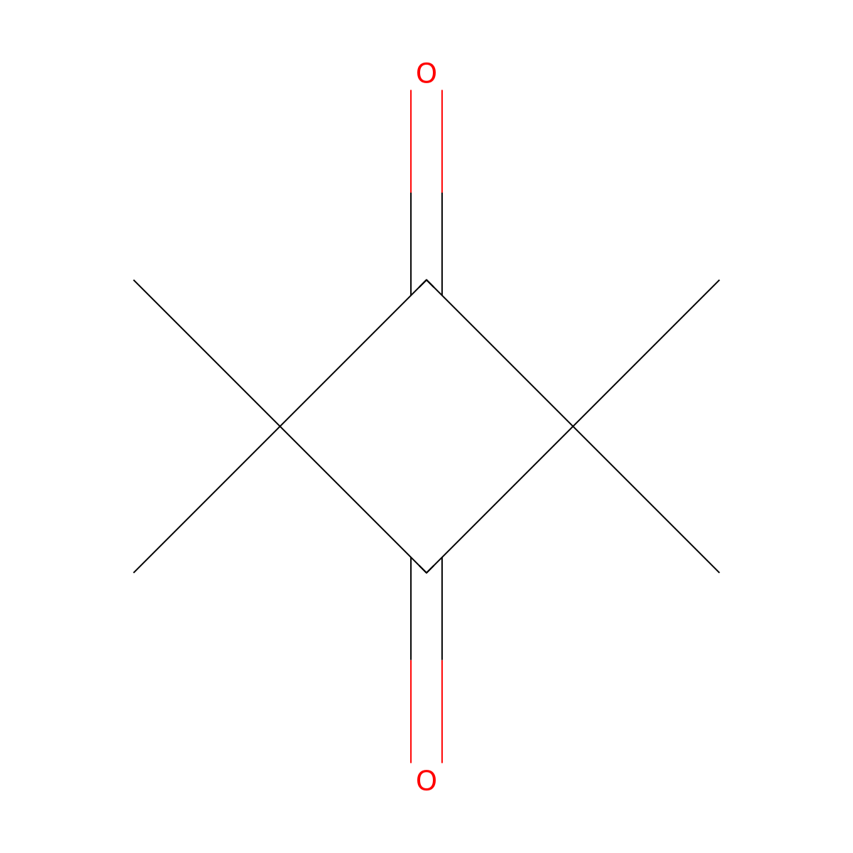 2,2,4,4-Tetramethyl-1,3-cyclobutanedione molecular structure, CAS 933-52-8