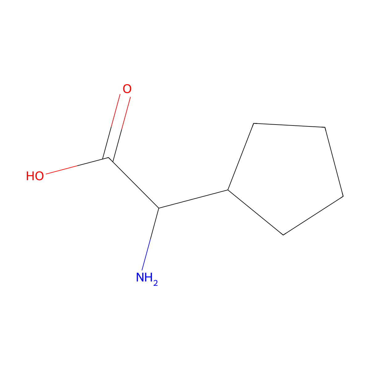2-Amino-2-cyclopentylacetic acid molecular structure, CAS 933-95-9