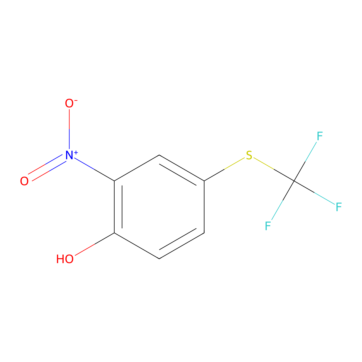 2-Nitro-4-((trifluoromethyl)thio)phenol molecular structure, CAS 933673-33-7