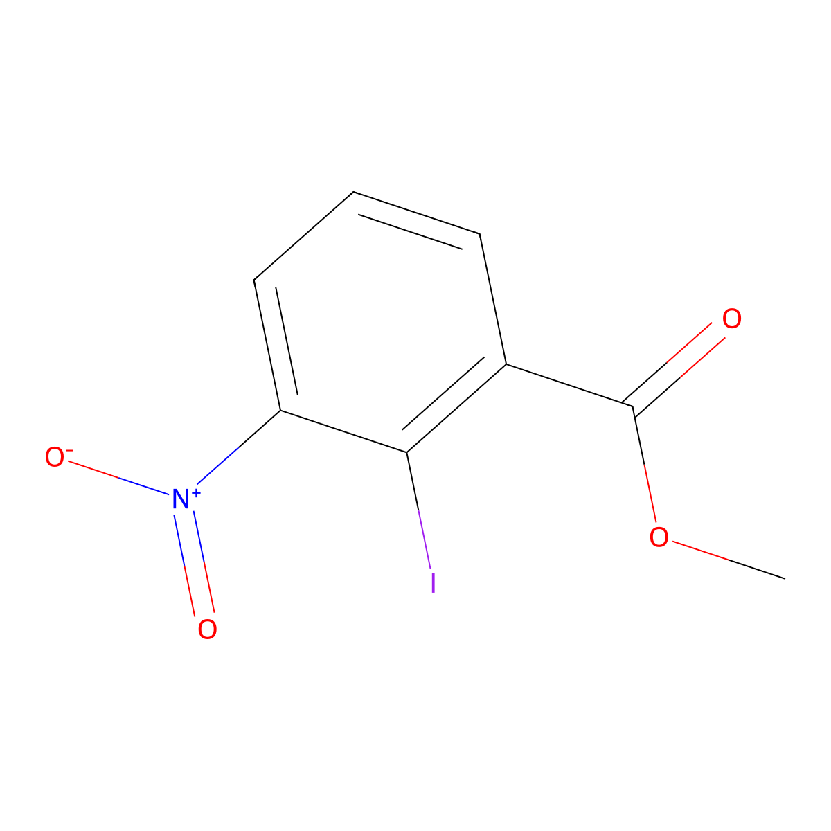 Methyl 2-iodo-3-nitrobenzoate molecular structure, CAS 93415-79-3