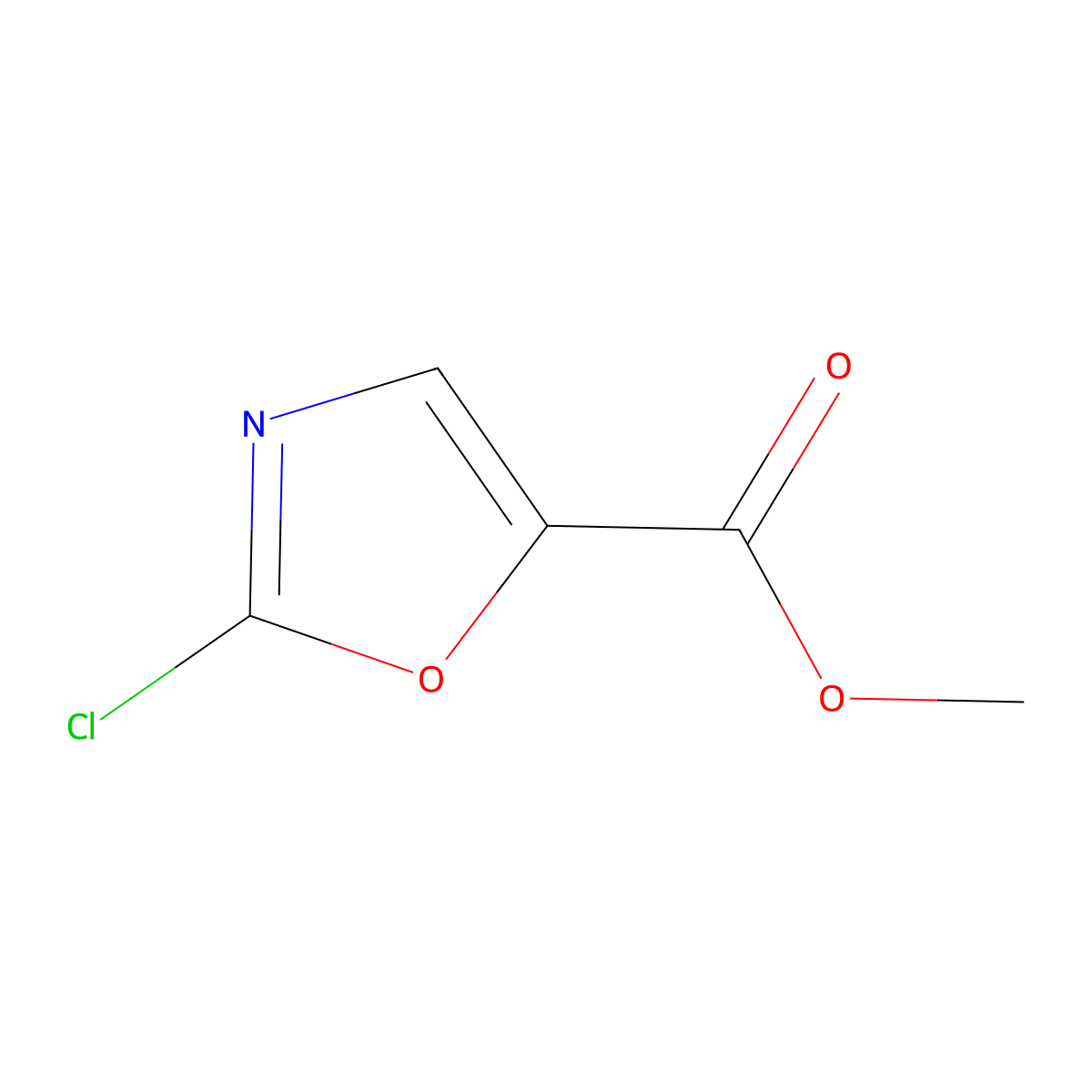 Methyl 2-chloro-1,3-oxazole-5-carboxylate molecular structure, CAS 934236-41-6