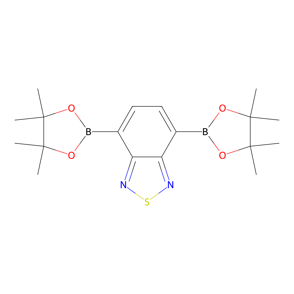 4,7-Bis(4,4,5,5-tetramethyl-1,3,2-dioxaborolan-2-yl)-2,1,3-benzothiadiazole molecular structure, CAS 934365-16-9