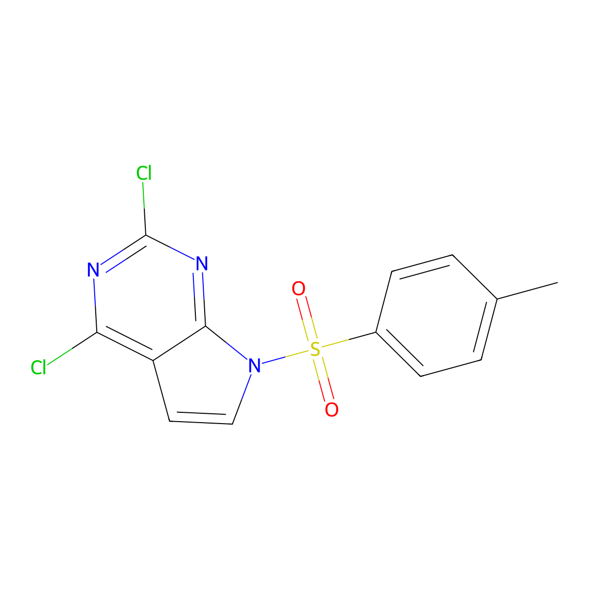 2,4-dichloro-7-tosyl-7H-pyrrolo[2,3-d]pyrimidine molecular structure, CAS 934524-10-4