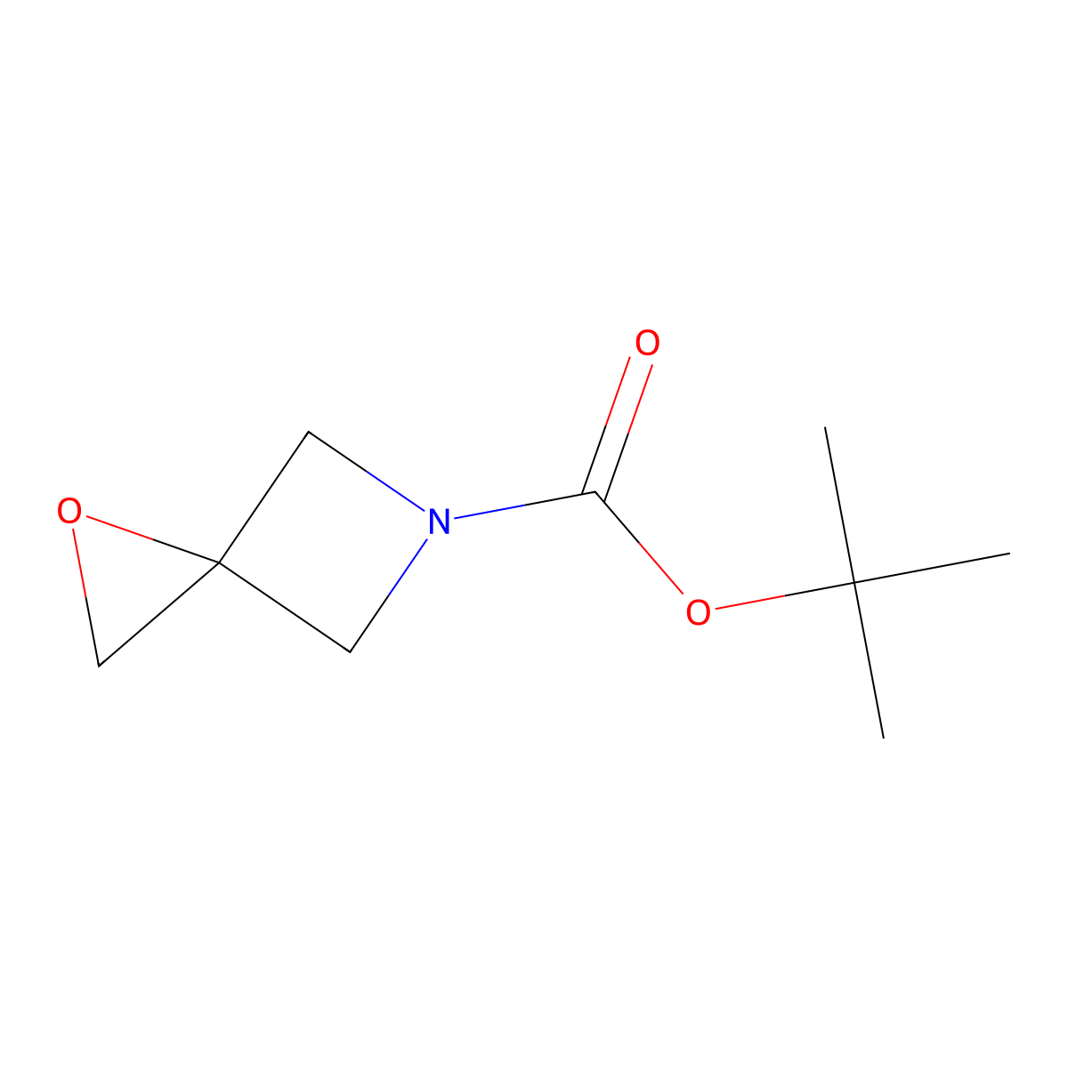 Tert-butyl 1-oxa-5-azaspiro[2.3]hexane-5-carboxylate molecular structure, CAS 934664-42-3