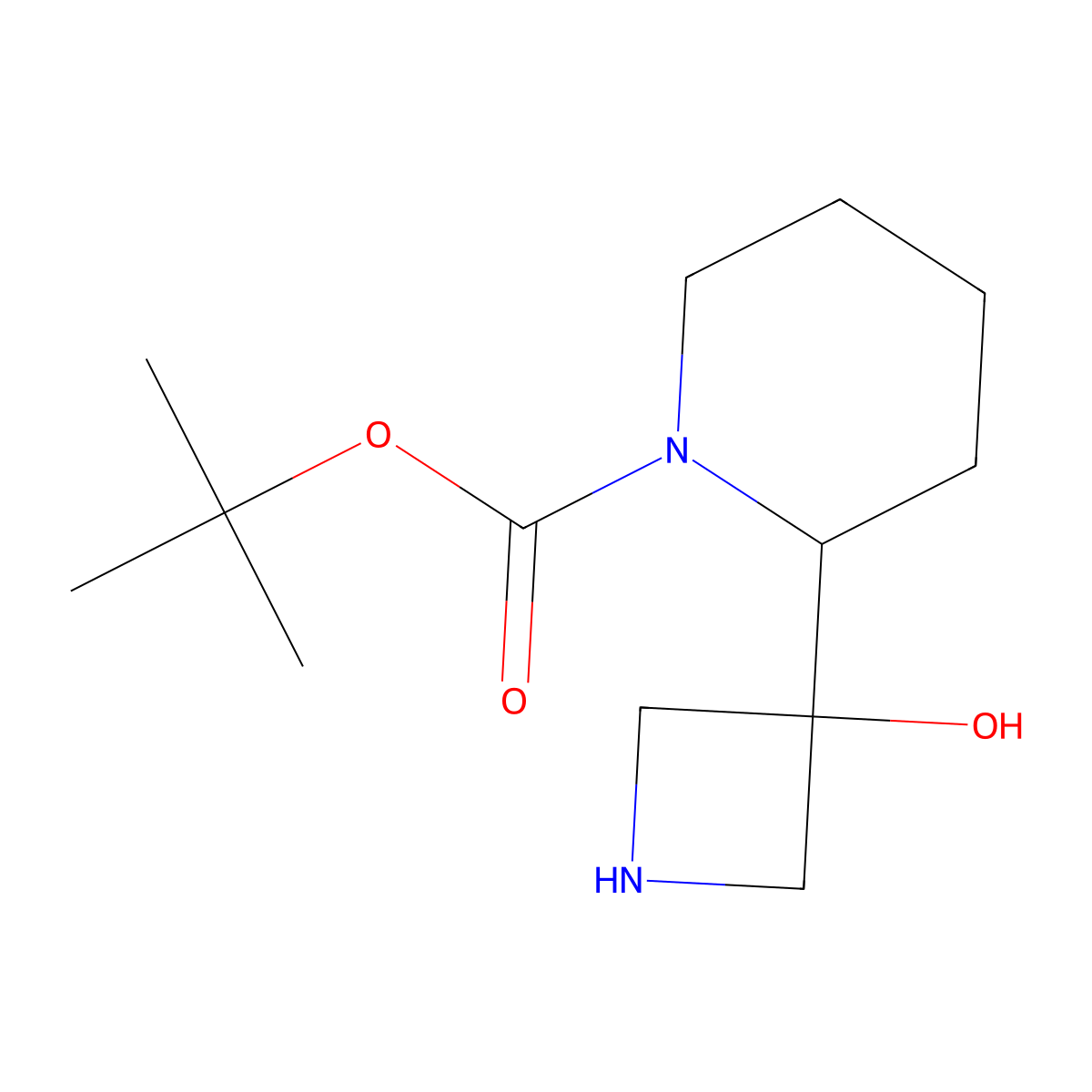 (S)-2-(3-Hydroxyazetidin-3-yl)piperidine-1-carboxylic acid tert-butyl ester molecular structure, CAS 934666-39-4