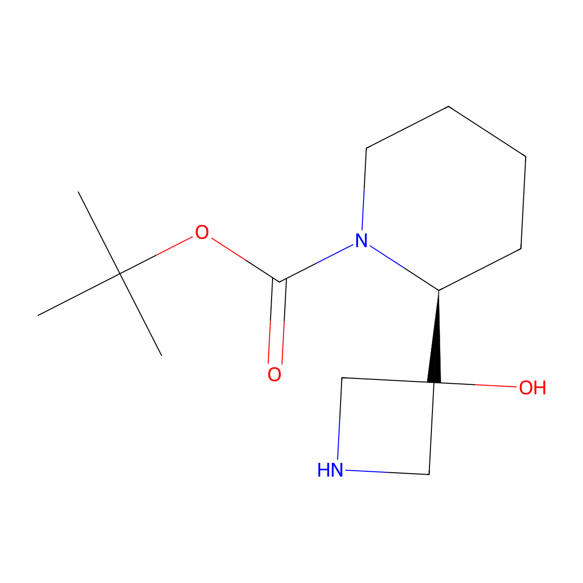 (S)-2-(3-Hydroxyazetidin-3-yl)piperidine-1-carboxylic acid tert-butyl ester molecular structure, CAS 934666-39-4