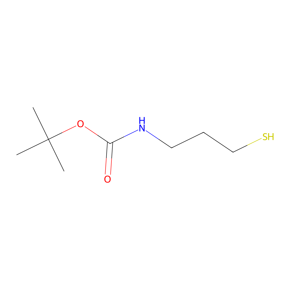 tert-butyl N-(3-sulfanylpropyl)carbamate molecular structure, CAS 93472-93-6