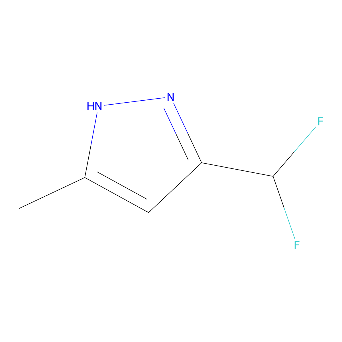 3-(difluoromethyl)-5-methyl-1H-pyrazole molecular structure, CAS 934759-09-8