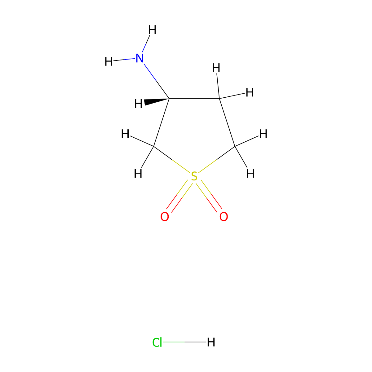 (R)-Tetrahydrothiophen-3-amine 1,1-dioxide hydrochloride molecular structure, CAS 935455-27-9