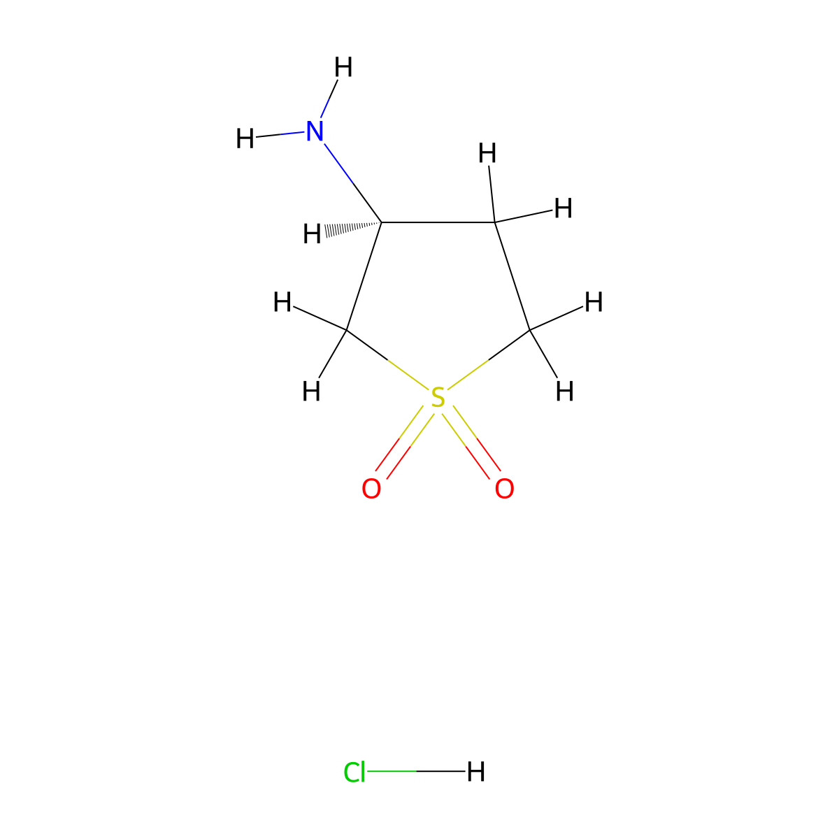 (S)-3-Aminotetrahydrothiophene 1,1-dioxide hydrochloride molecular structure, CAS 935455-28-0