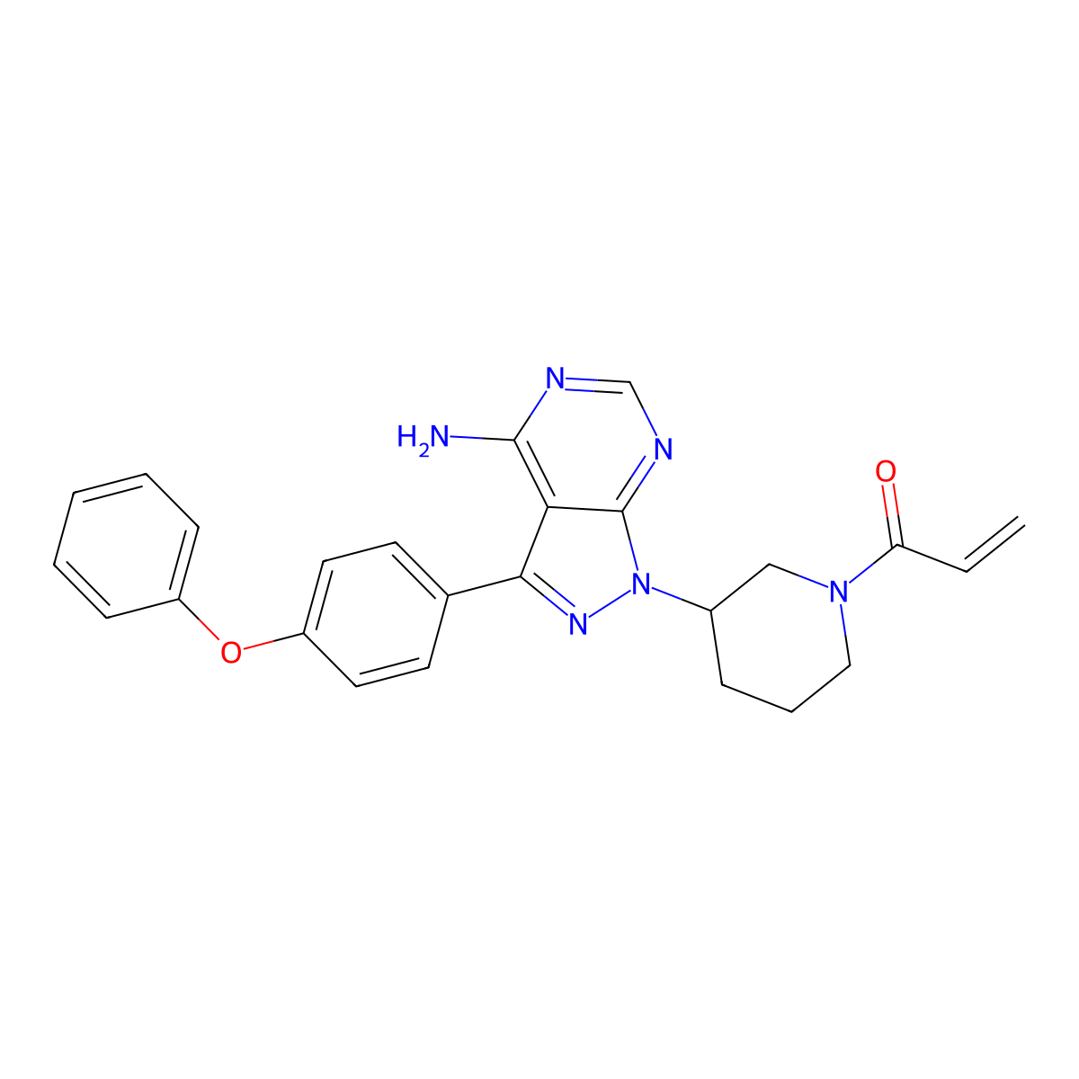 Ibrutinib molecular structure, CAS 936563-96-1