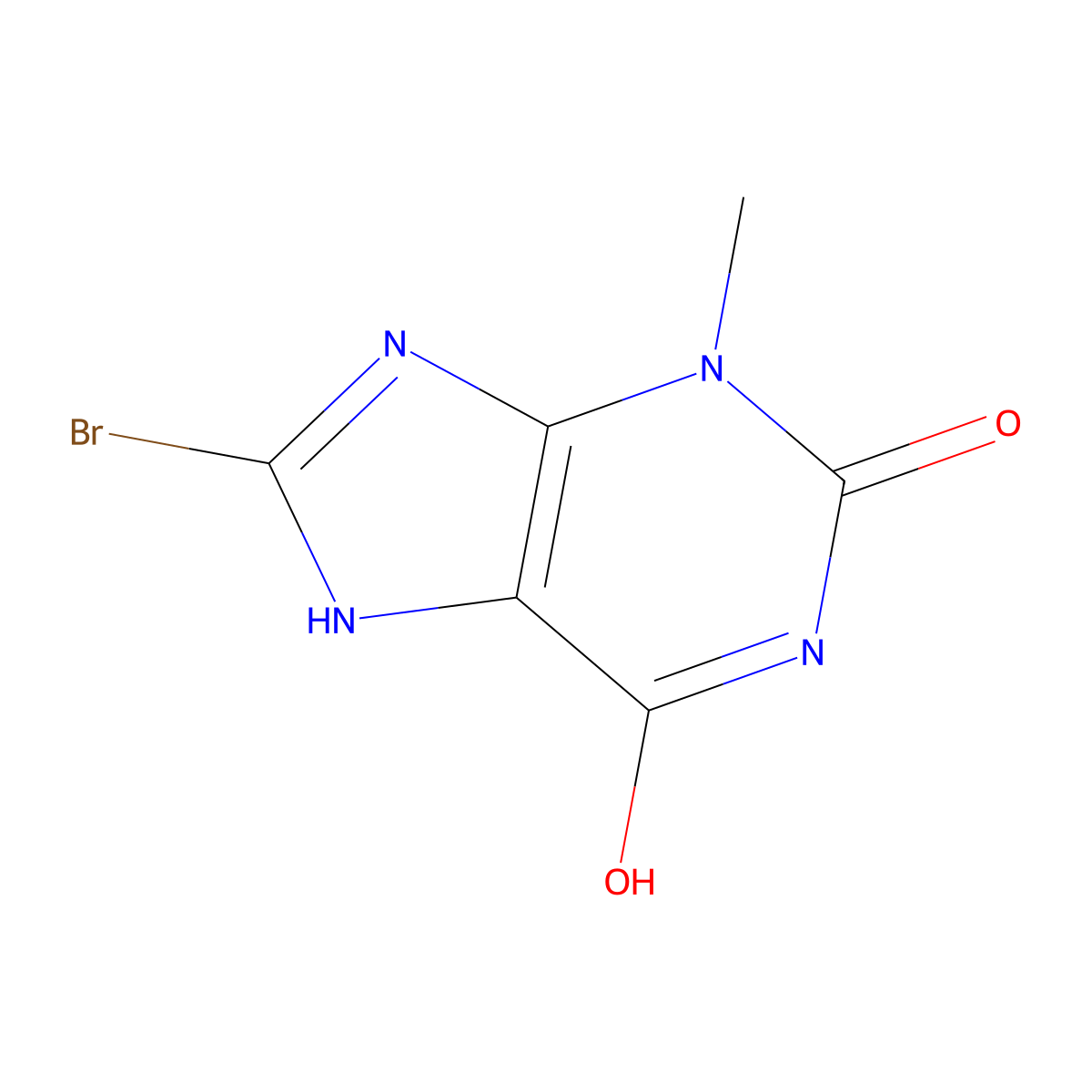 8-bromo-3-methyl-3,7-dihydro-1H-purine-2,6-dione molecular structure, CAS 93703-24-3