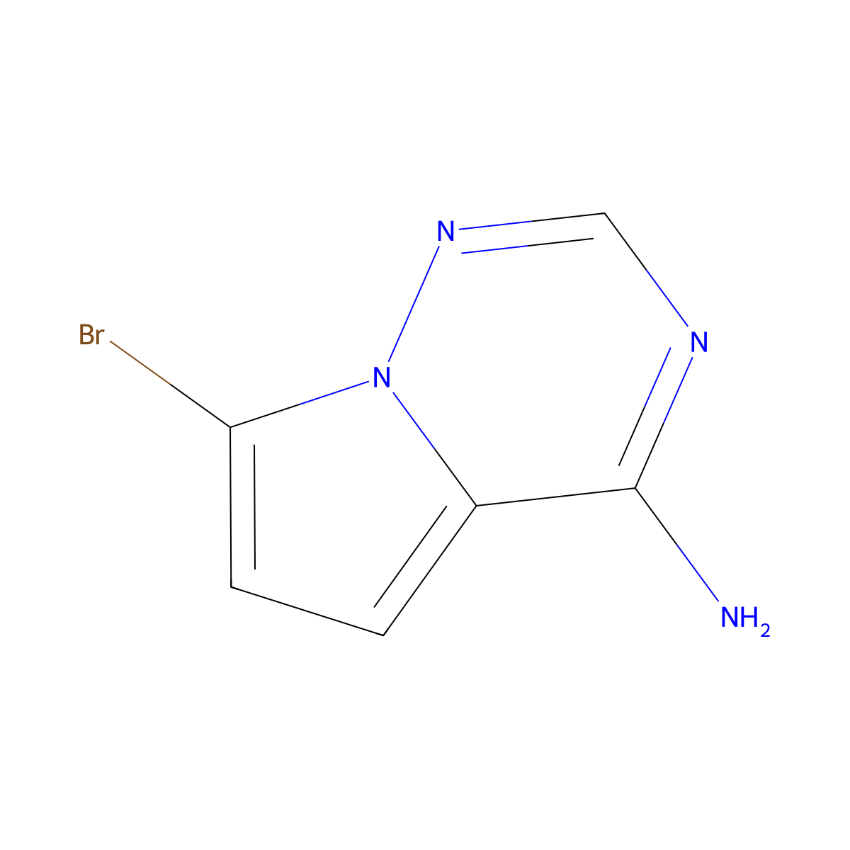 7-Bromopyrrolo[2,1-f][1,2,4]triazin-4-amine molecular structure, CAS 937046-98-5