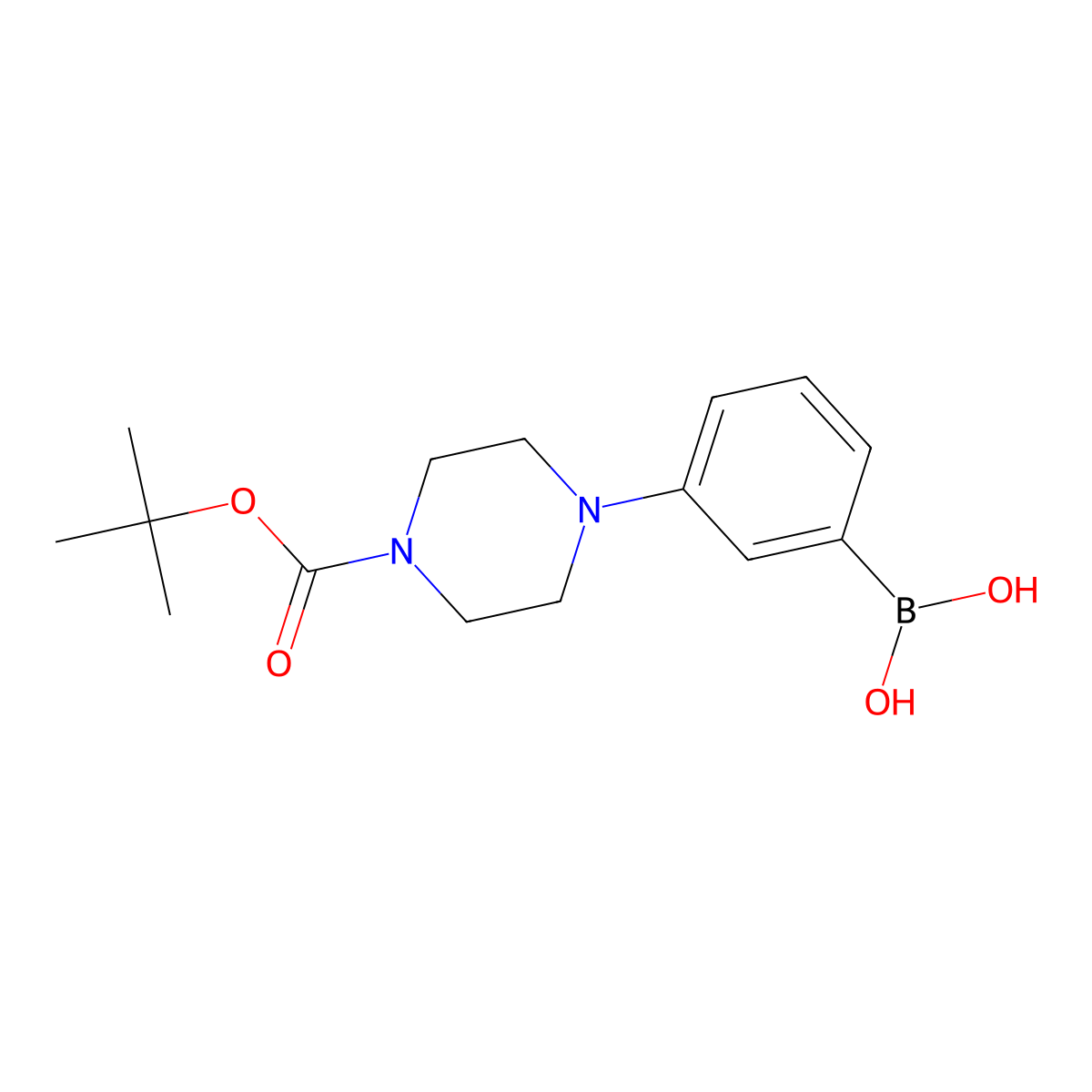 (3-[4-(Tert-butoxycarbonyl)piperazin-1-YL]phenyl)boronic acid molecular structure, CAS 937048-39-0