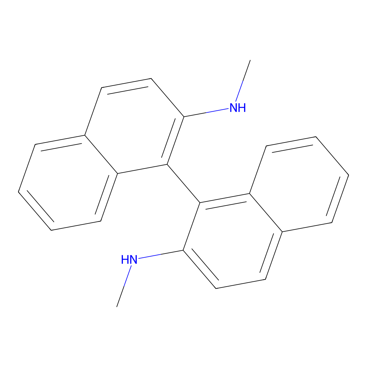 (R)-N2,N2'-Dimethyl-[1,1'-binaphthalene]-2,2'-diamine molecular structure, CAS 93713-30-5