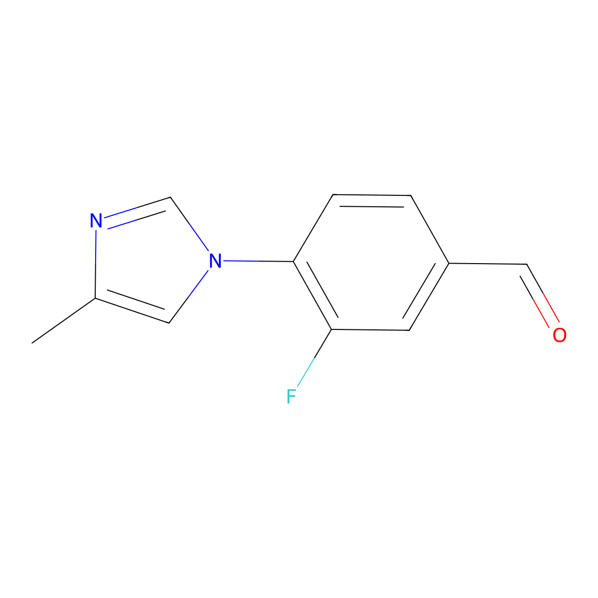 3-Fluoro-4-(4-methyl-1H-imidazol-1-yl)benzaldehyde molecular structure, CAS 937400-07-2