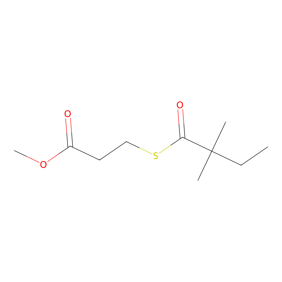 Methyl 3-[(2,2-dimethylbutanoyl)thio]propanoate molecular structure, CAS 938063-63-9