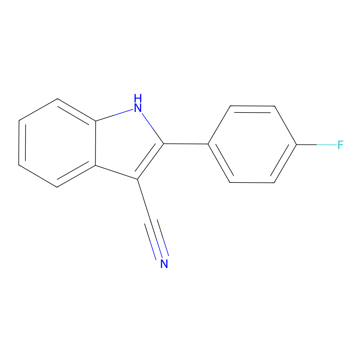 2-(4-fluorophenyl)-1H-indole-3-carbonitrile molecular structure, CAS 938326-43-3